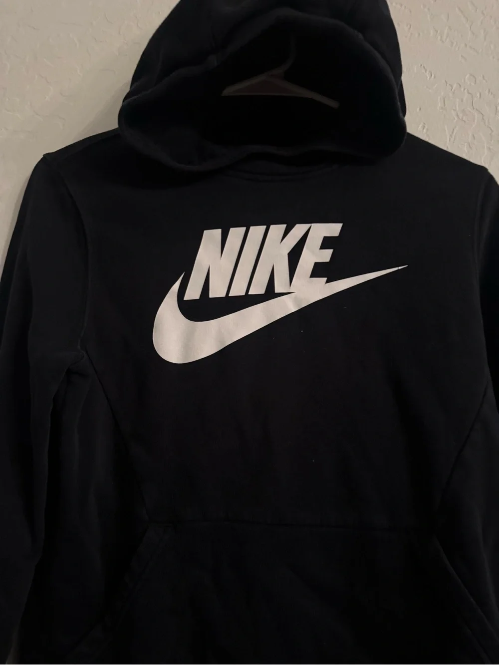 Nike Black Hoodie with White Swoosh Logo